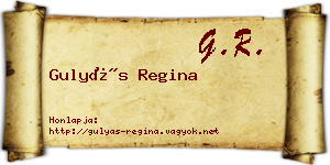 Gulyás Regina névjegykártya