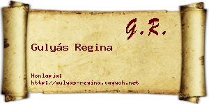 Gulyás Regina névjegykártya