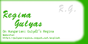 regina gulyas business card